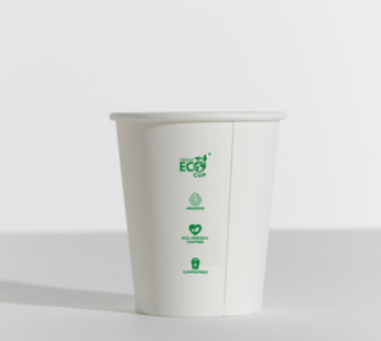 8oz 80mm or UNI 90mm Truly Eco Plain White Cup