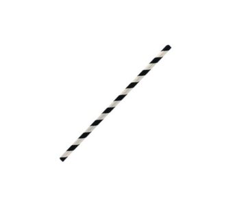 Paper Straw Cocktail-Black Strip 2500pc/ctn