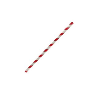 Paper Straw Cocktail- Red Stripe 2500pc/ctn