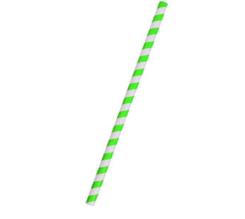 Paper Straw Jumbo- Green Stripe 2500pc/ctn