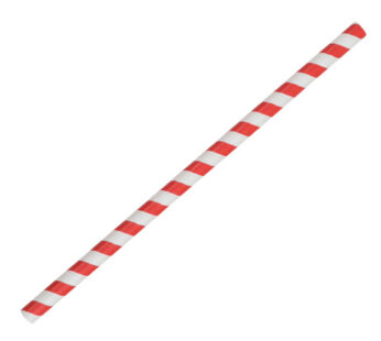 Paper Straw Jumbo- Red Stripe 2500pc/ctn