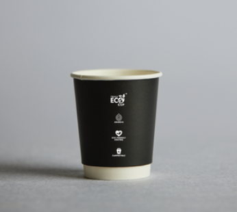 8OZ & 8OZ UNI (90MM) TRULY ECO DOUBLE WALL BLACK CUP