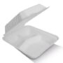 Clamshell Sugarcane 8” 3 compartment 200/ctn