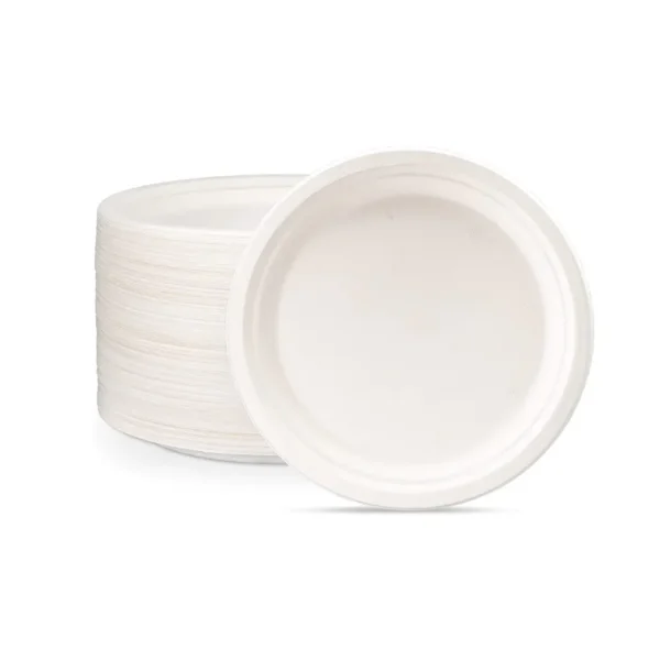 7" Sugarcane Round Plate, 500s