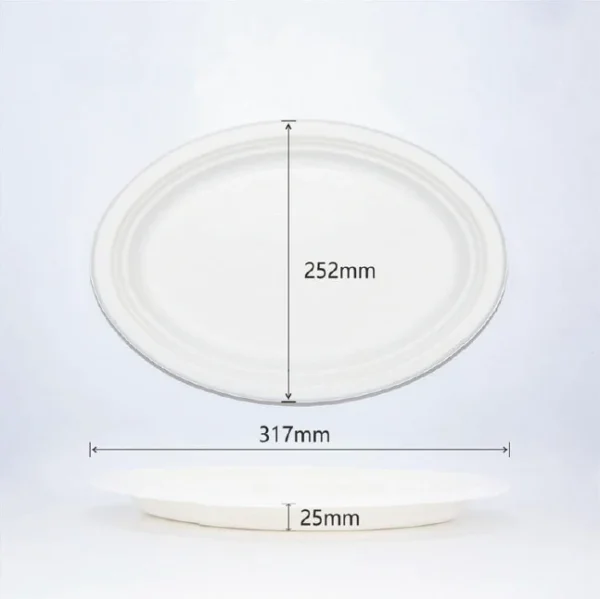 9X11 Sugarcane Oval Plate,500s
